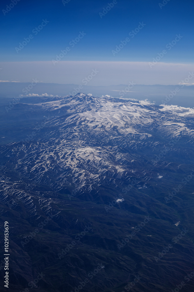 Amazing view on Sabalan mountain from above, Iran Amazing view on Sabalan mountain from above, Iran