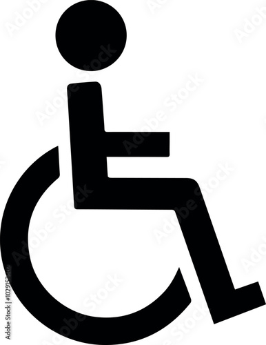 Wheelchair / handicapped access sign or symbol flat icon silhouette