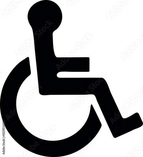 Wheelchair / handicapped access sign or symbol flat icon silhouette