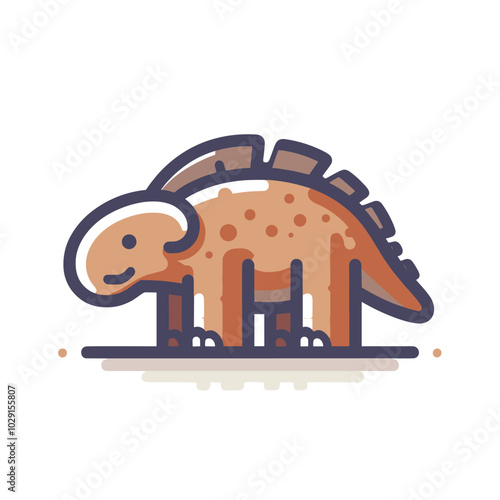 Cartoon pachycephalosaurus illustration  cute dinosaur graphic design
