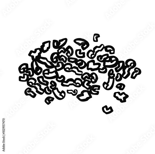 Linear drawing of tea leaves, dry tea vector.