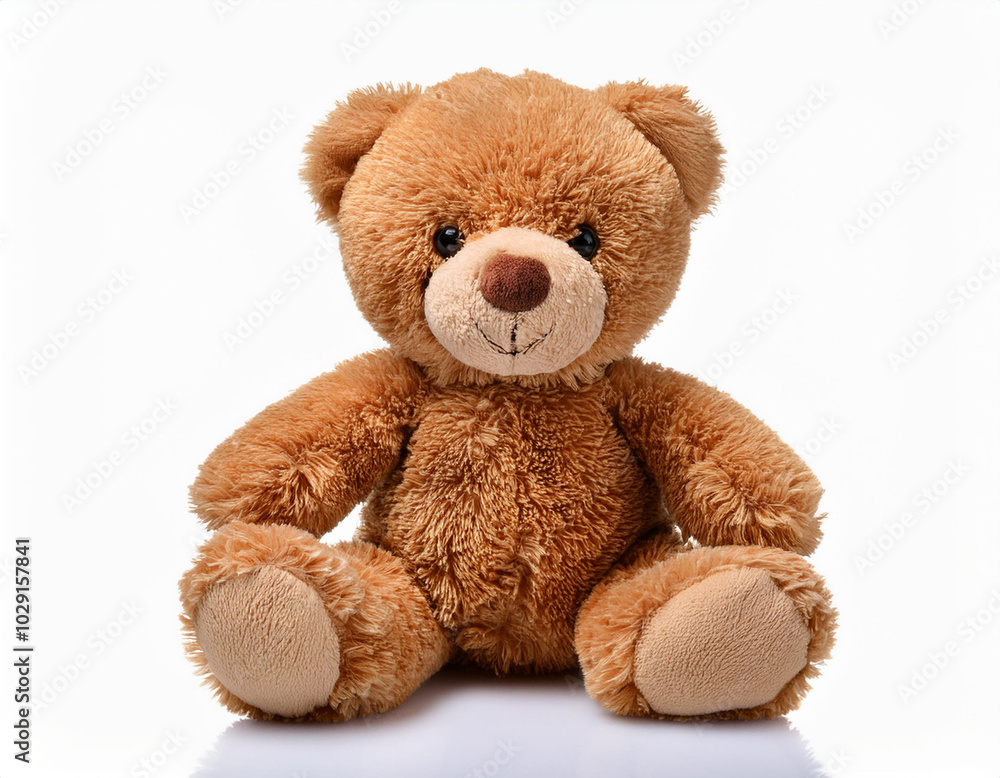 Fototapeta premium soft brown teddy bear isolated on white background 