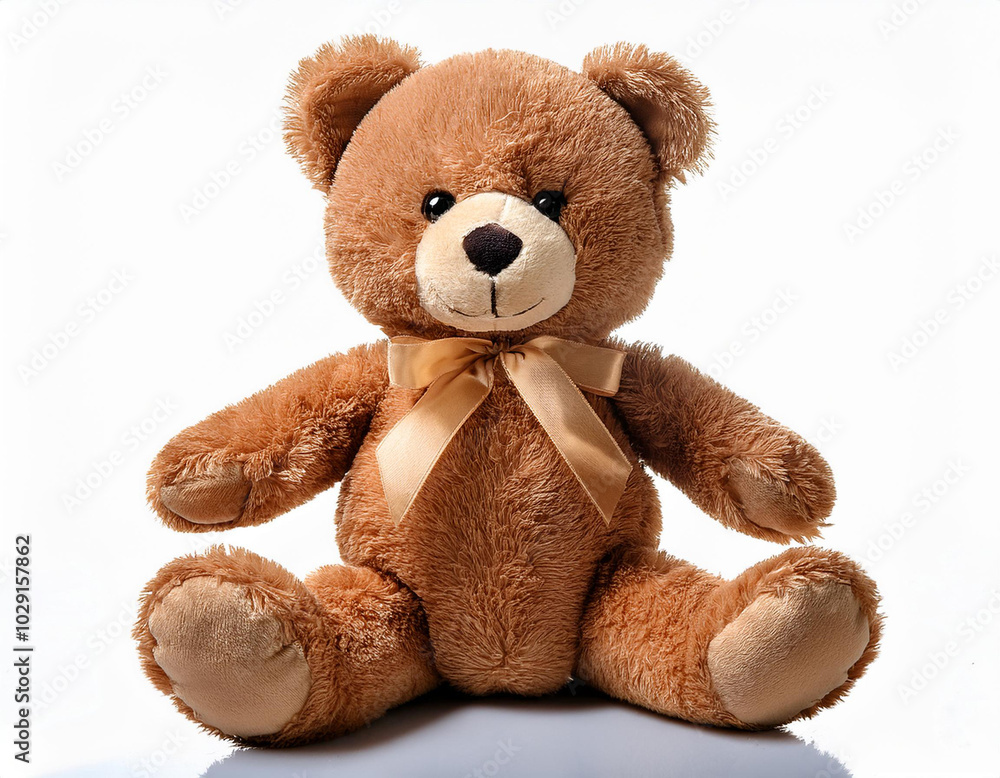 Fototapeta premium soft brown teddy bear isolated on white background 