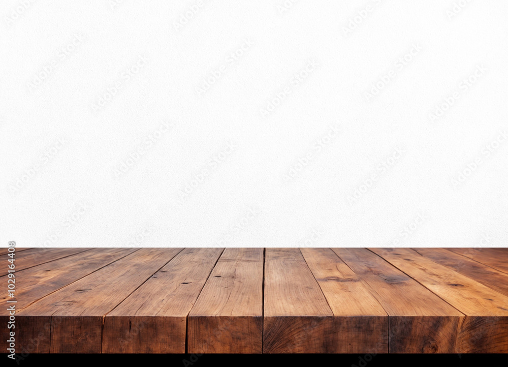Wood table top isolated on white background - can be used for display or montage your products Wood table top isolated on white background - can be used for display or montage your products