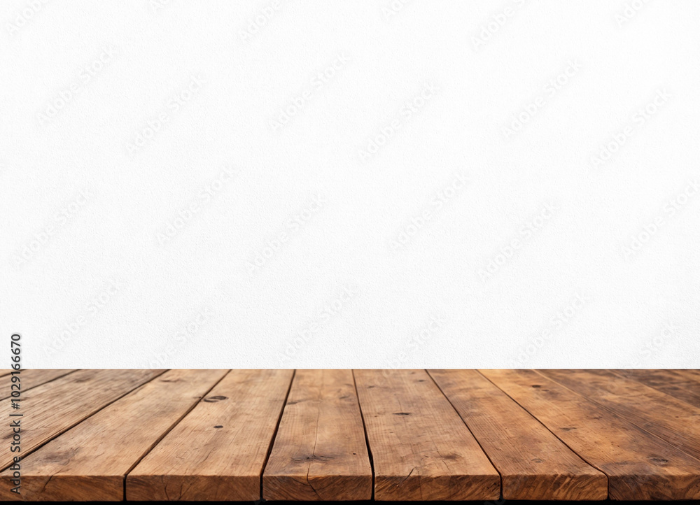 Wood table top isolated on white background - can be used for display or montage your products Wood table top isolated on white background - can be used for display or montage your products