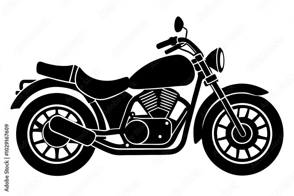 Fototapeta premium motorcycle icon vector, motorcycle silhouette vector 