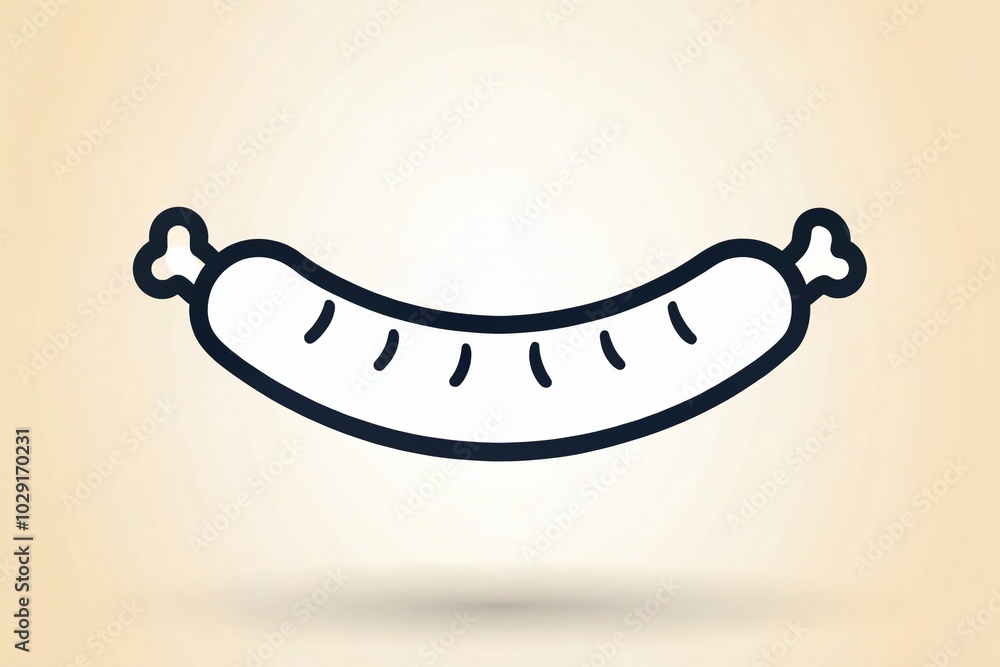 Sleek black outline sausage icon designed for website aesthetics—clean and contemporary vector illustration perfect for modern digital interfaces and Sleek black outline sausage icon designed for website aesthetics—clean and contemporary vector illustration perfect for modern digital interfaces and