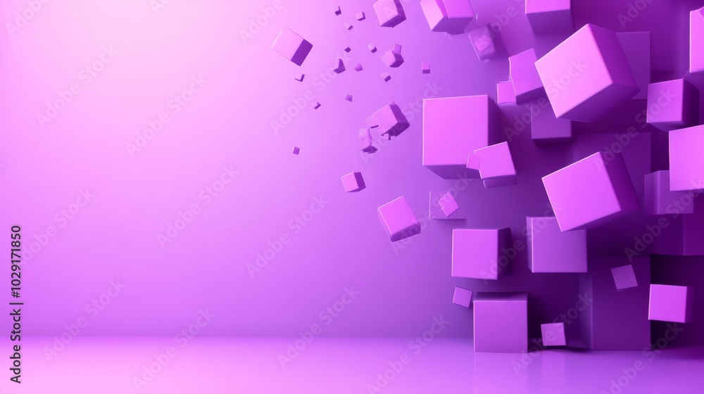 Abstract 3d square shape futuristic object over purple background Abstract 3d square shape futuristic object over purple background