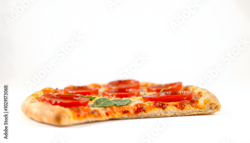 Pizza Pepperoni, isolated on white background, full depth of field isolated with white highlights, png