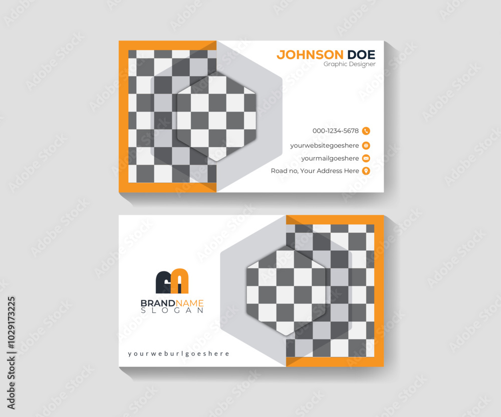 horizontal simple clean, modern presentation card with company logo, Colourful, Creative,, minimal ,bold,vector, business card or visiting card Template design vector for your use