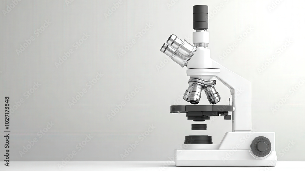 Compound microscope on a clean white background Compound microscope on a clean white background