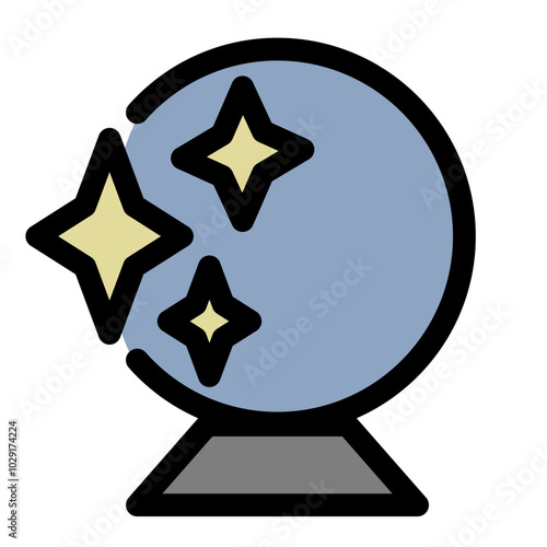 Halloween witch glass sphere - flat halloween icon symbol