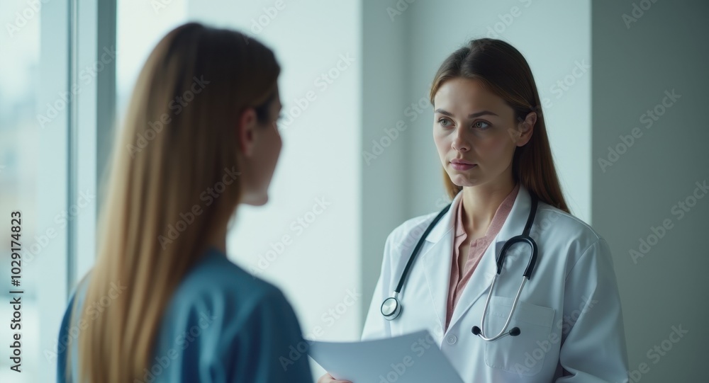 Young female doctor at work. Young female doctor at work.