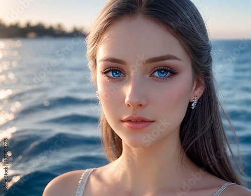 Wallpaper Mural portrait of a woman on the beach Torontodigital.ca