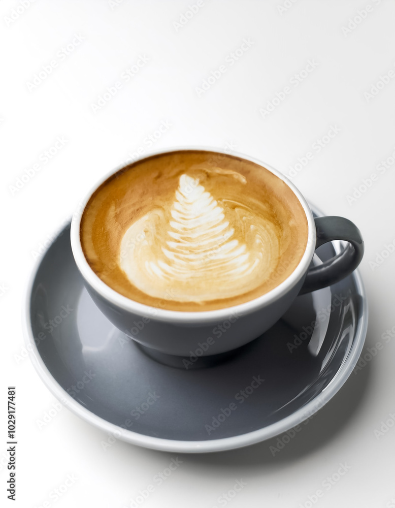 Cup of coffee latte, isolated on a white background Cup of coffee latte, isolated on a white background