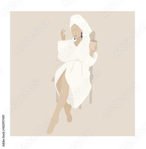 Woman illustration minimalism flat line modern
