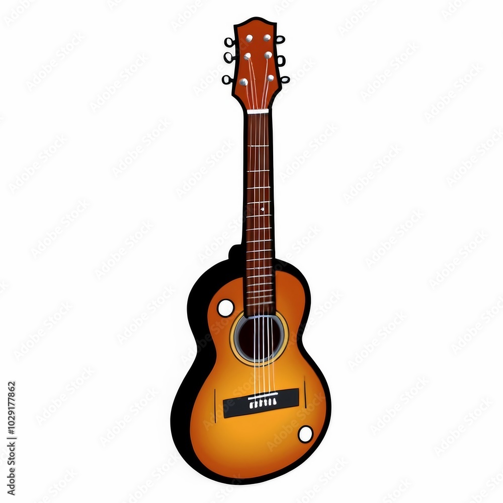 Fototapeta premium acoustic guitar isolated on white