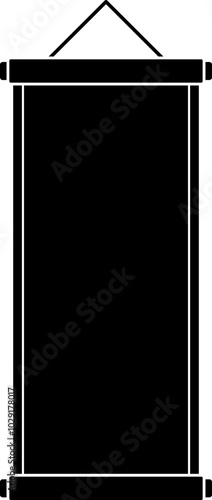 Chinese Wall Scroll silhouette vector. 
Chinese Straight Scroll silhouette svg. 