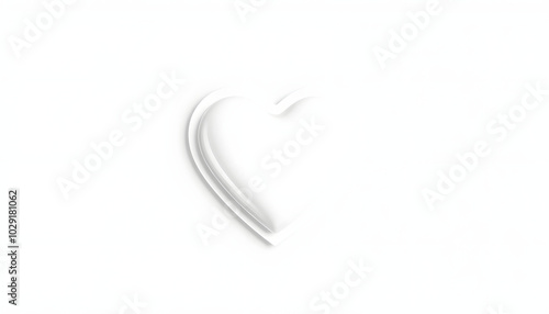 3D white heart png sticker, shape graphic, transparent background isolated with white highlights, png