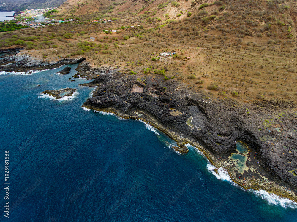 Volcano beach in Tarrafal, Cabo Verde Island, Santiago Volcano beach in Tarrafal, Cabo Verde Island, Santiago