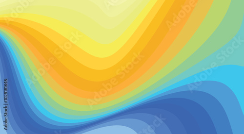 Abstract background with multicolor wavy stripes. Retro vector graphic pattern. CMYK colors