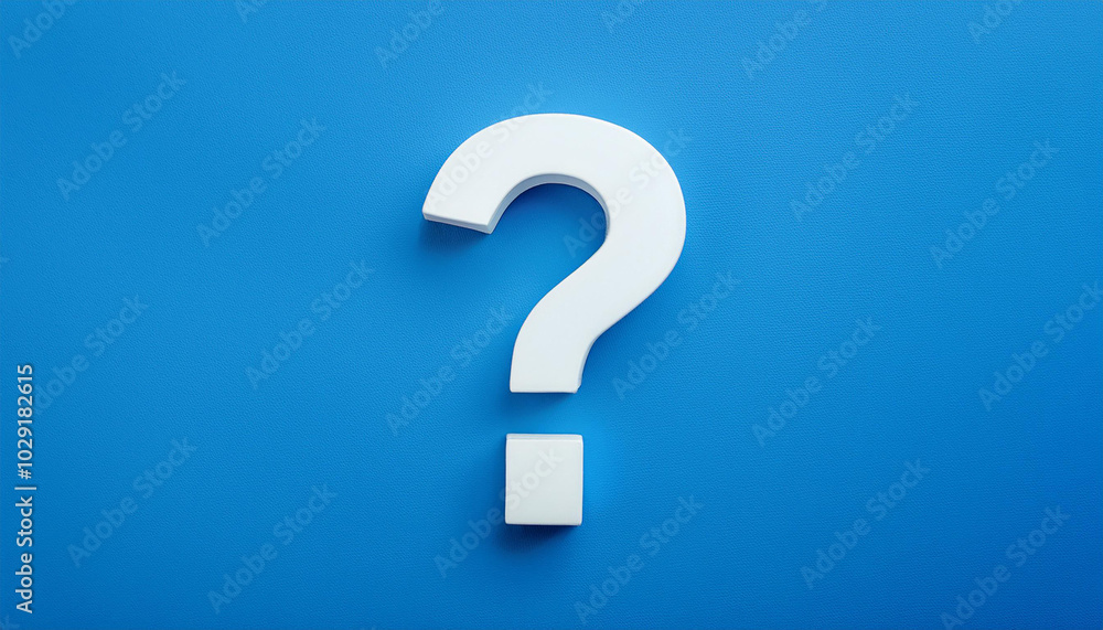 Question mark on blue background. 3D rendering. FAQ and QA. Problem solution. Question mark on blue background. 3D rendering. FAQ and QA. Problem solution.