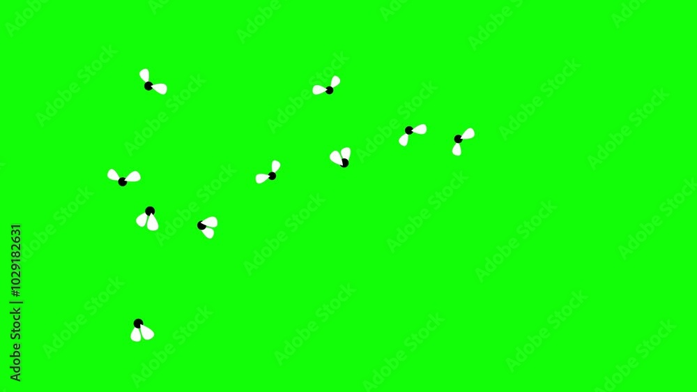 Honey Bee Flying on Green Screen Animation (Chroma key) Honey Bee Flying on Green Screen Animation (Chroma key)