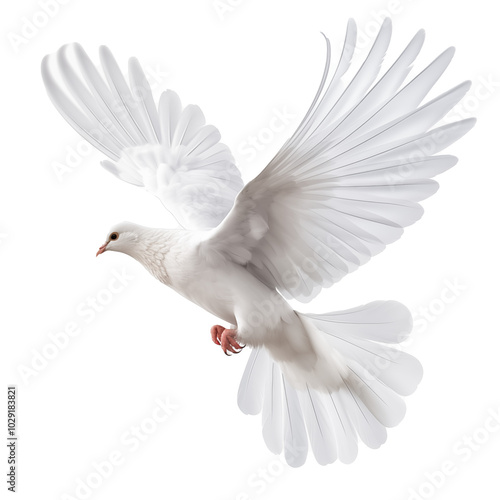 white dove isolated