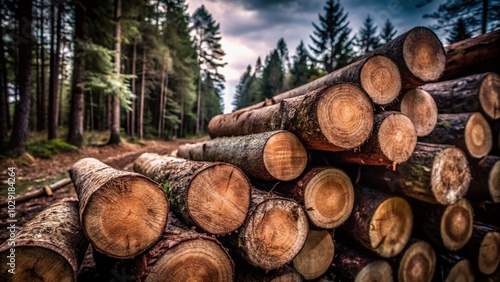 Spruce Logs After Logging in Estonia - High Dynamic Range Forest Management and Deforestation Effects