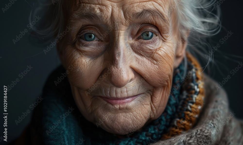 Portrait of a smiling elderly woman, 4K hyperrealistic photo Portrait of a smiling elderly woman, 4K hyperrealistic photo