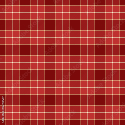 Plaid with twill weave repeat pattern in red.Christmas gingham seamless pattern.Checkered tartan Geometric graphic vector illustration background design for fabric and prints.