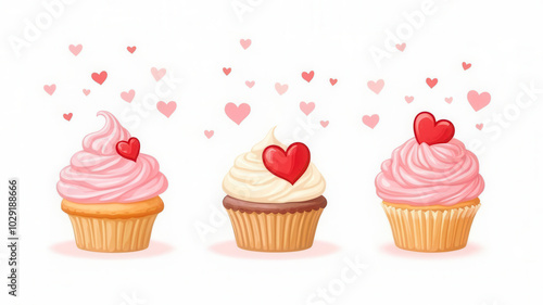 Beautiful romantic cupcakes with copy space