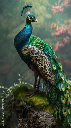 Wallpaper Mural Beautiful peacock displaying its colorful feathers, 4K hyperrealistic photo Torontodigital.ca