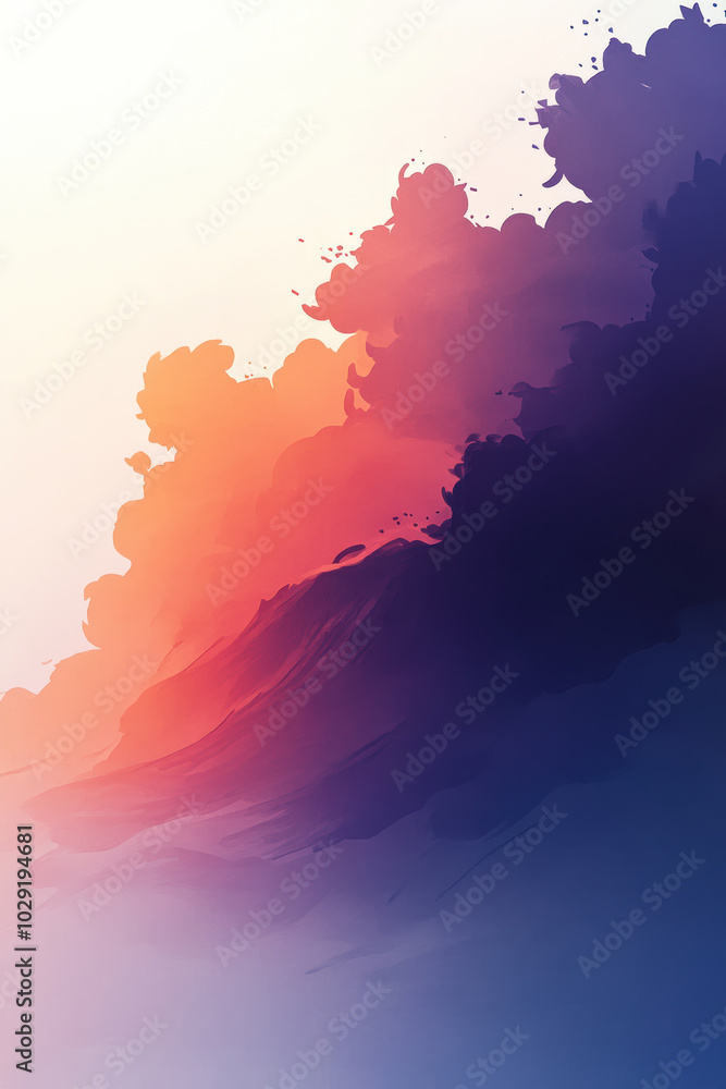 Abstract Ocean Wave with Gradient Colors