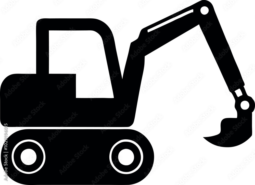 Silhouette of excavator vector design Silhouette of excavator vector design