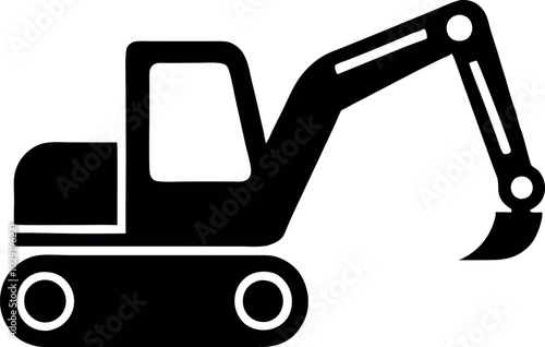 Silhouette of excavator vector design
