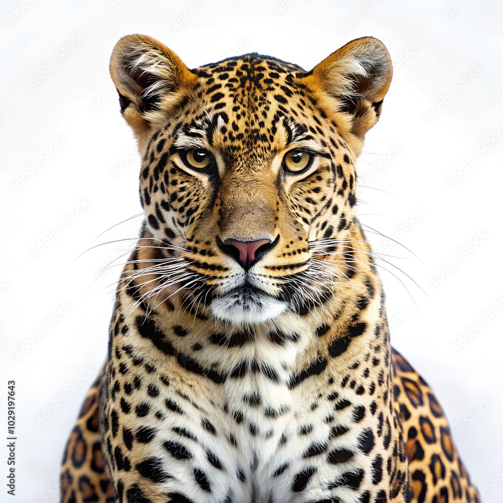 Obraz premium Leopard on white background
