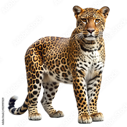 Leopard on white background