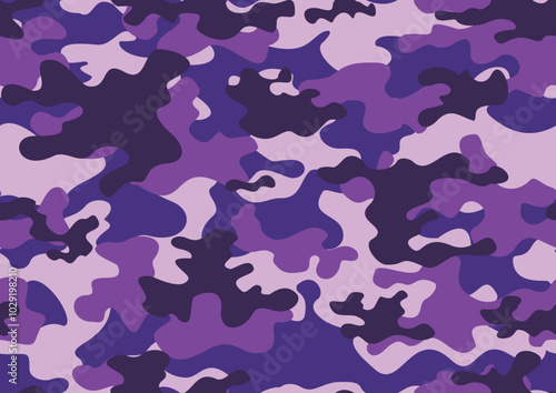 
military camouflage vector purple seamless pattern, classic print design