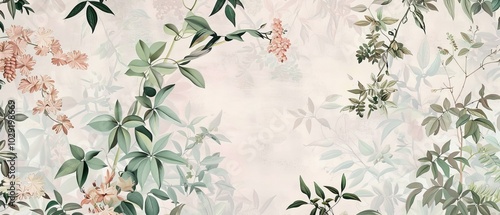 Elegant Botanical Background with Soft Floral Elements