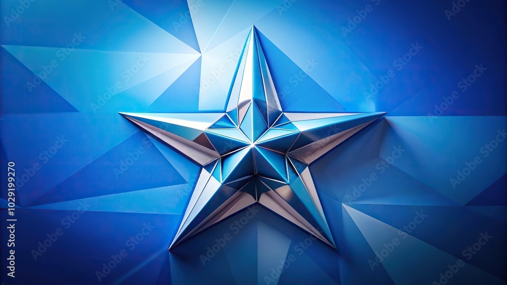 Forced perspective blue and white star with blue triangles Forced perspective blue and white star with blue triangles