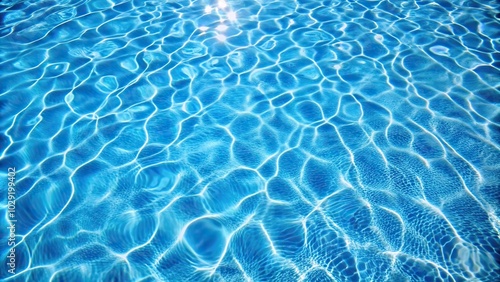 Forced perspective blue pool bottom liner with sunlight ripples
