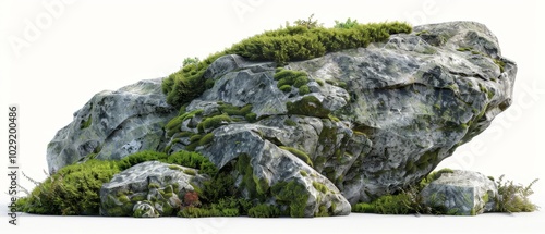 Lush Green Moss on Natural Rock Formation