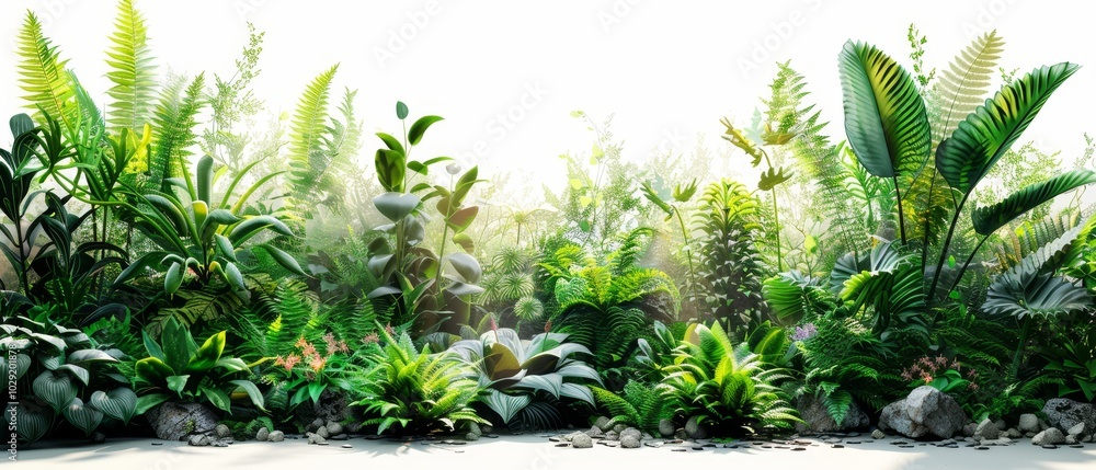 Lush Green Tropical Plant Life Background Lush Green Tropical Plant Life Background