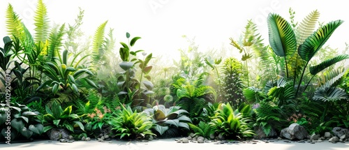 Lush Green Tropical Plant Life Background