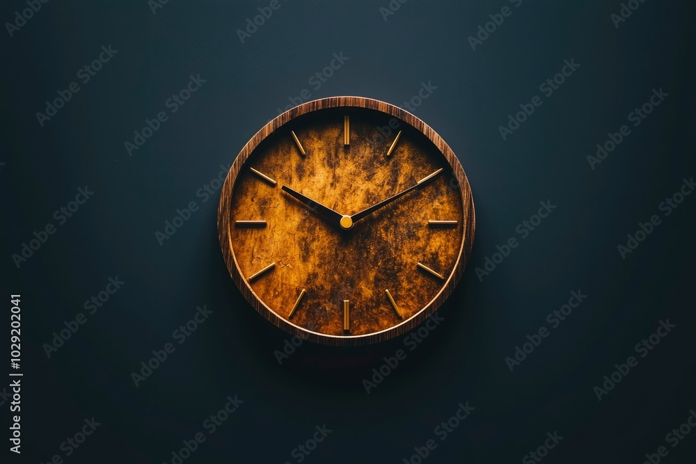 custom made wallpaper toronto digitalWooden Clock Face with Gold Accents Against a Dark Background