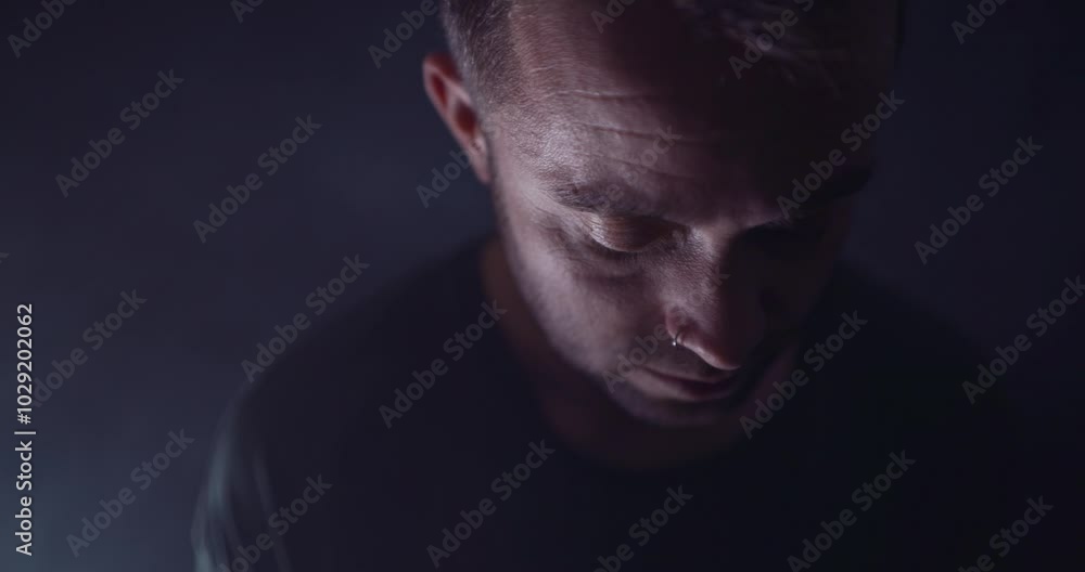 Portrait of a man feeling low Portrait of a man feeling low
