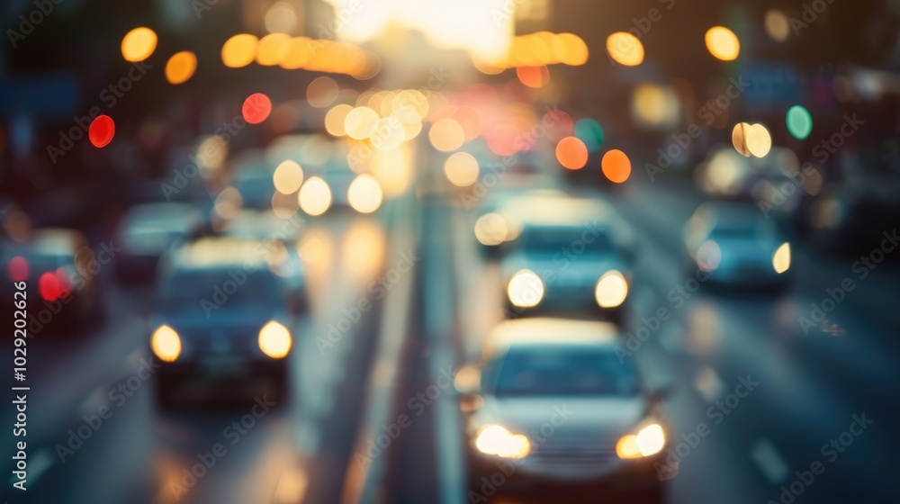 Blurred image of a city street at night with car headlights and street lights glowing. Urban scene with traffic lights. Concept of nightlife and transportation. Blurred image of a city street at night with car headlights and street lights glowing. Urban scene with traffic lights. Concept of nightlife and transportation.