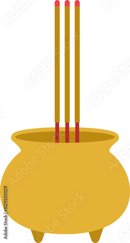 incense burner icon vector.
Isolated flat chinese style incense burner vector