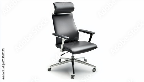 A sleek, modern office chair designed for comfort and style, featuring adjustable height and a supportive headrest.